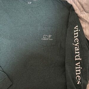 Vineyard Vines Men's Dark Green Long Sleeve Tee